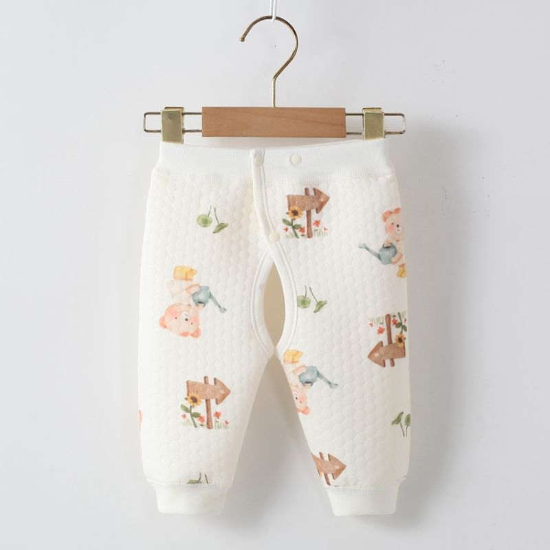 Dječje hlače za bebe od 100% pamuka, trostruko debeli zračni pamuk, srednji pojas, za novorođenčad 0–12 mjeseci