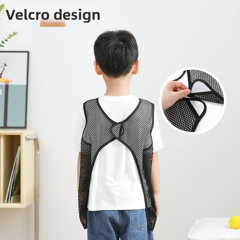 Bērniem paredzēta ūdensnecaurlaidīga krāsošanas priekšauts bez piedurknēm ar karikatūru rakstu, poliesters, vecums 3–8 gadi