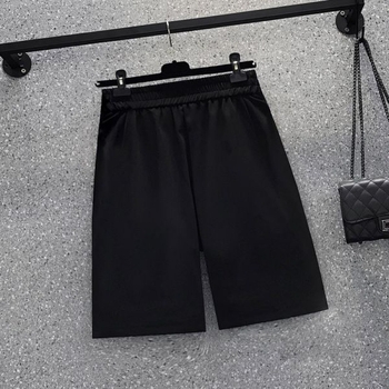 Γυναικείες παντελόνες-σουτ σε στυλ κοστουμιού, ψηλή μέση, πολυεστέρας, ίσια γραμμή, μήκος 5/4, κορεατικό στυλ