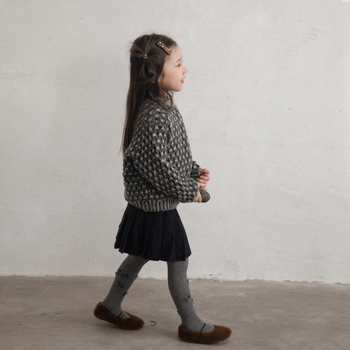 Colanți din bumbac pentru iarnă, grosime medie, absorbție a transpirației, culoare solidă, pentru fetițe 3–8 ani