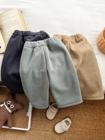 Korea-stiilis corduroy laste püksid, unisex, 100% polüester, vanus 1–3 aastat, sügisel-talvel