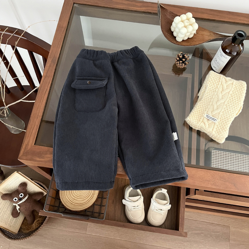 Korea-stiilis corduroy laste püksid, unisex, 100% polüester, vanus 1–3 aastat, sügisel-talvel