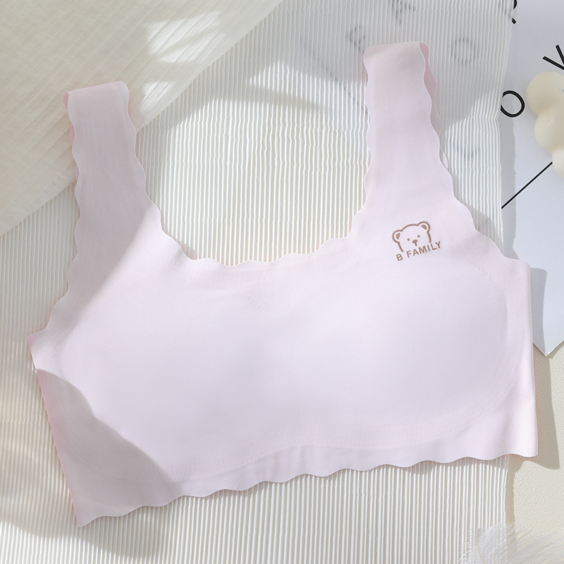 Bešavna sportska grudnjica za tinejdžerice — najlon, pune košarice, ultra tanke oblikovane čašice s spužvom, bez čeličnih okova, fiksni kaiševi, prozračni stražnji dio