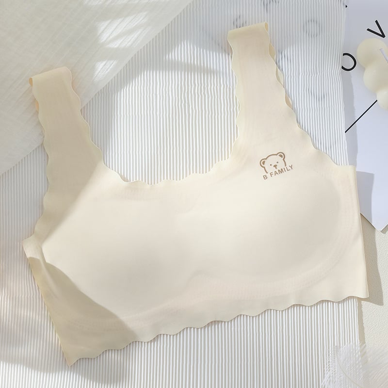 Bešavna sportska grudnjica za tinejdžerice — najlon, pune košarice, ultra tanke oblikovane čašice s spužvom, bez čeličnih okova, fiksni kaiševi, prozračni stražnji dio