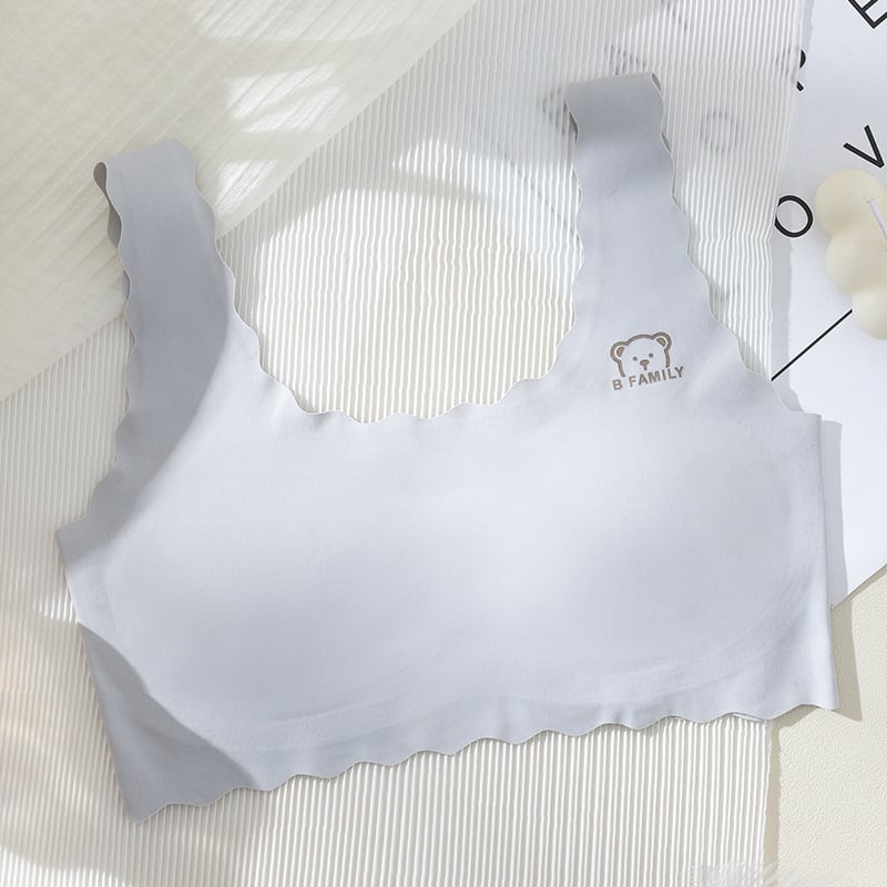 Bešavna sportska grudnjica za tinejdžerice — najlon, pune košarice, ultra tanke oblikovane čašice s spužvom, bez čeličnih okova, fiksni kaiševi, prozračni stražnji dio