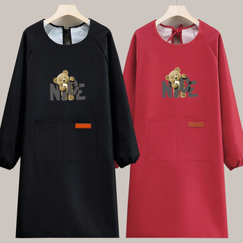 Suaugusiųjų prijuostė, atspari vandeniui, kompozitinė medžiaga, šiuolaikiškas minimalistinis stilius, karikatūrų raštas