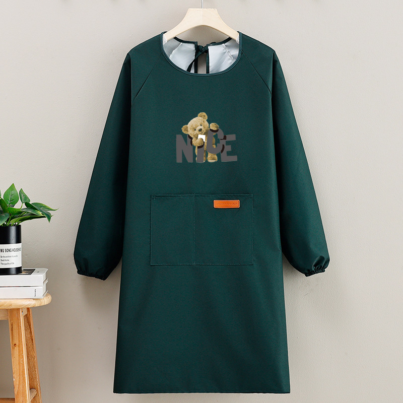 Suaugusiųjų prijuostė, atspari vandeniui, kompozitinė medžiaga, šiuolaikiškas minimalistinis stilius, karikatūrų raštas