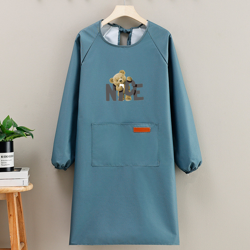 Suaugusiųjų prijuostė, atspari vandeniui, kompozitinė medžiaga, šiuolaikiškas minimalistinis stilius, karikatūrų raštas