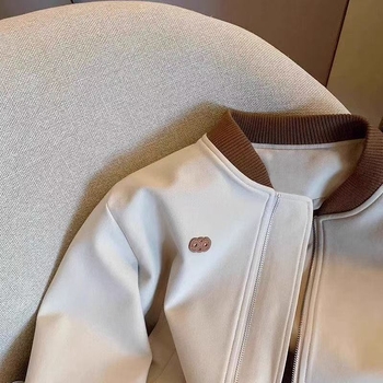 Яке в стил Harajuku за жени, полиестер, дълги ръкави, кръгла яка, цип, свободна кройка, средна дебелина, есен 2025