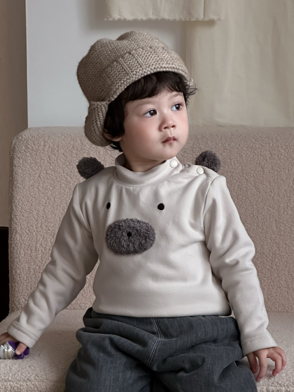 Koreai stílusú téli gyerek felső, csíkos, 95% pamut, kerek nyak