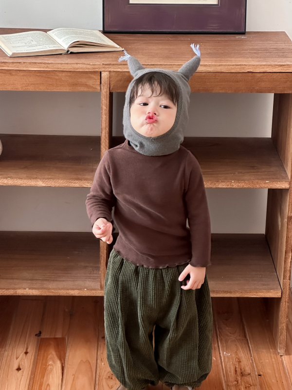 Koreai stílusú téli gyerek felső, csíkos, 95% pamut, kerek nyak