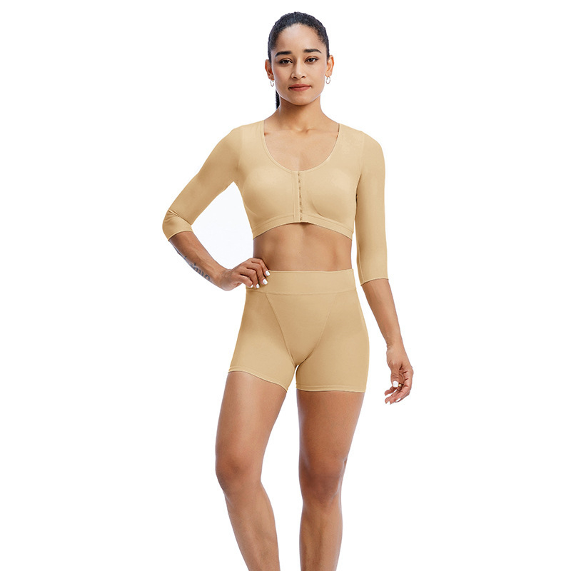 Be siūlių sportinis liemenėlis jogai ir bėgiojimui, formuoti 3/4 puodeliai, priekinis užsegimas, fiksuoti dvigubi petnešos, Spandex/Lycra audinys