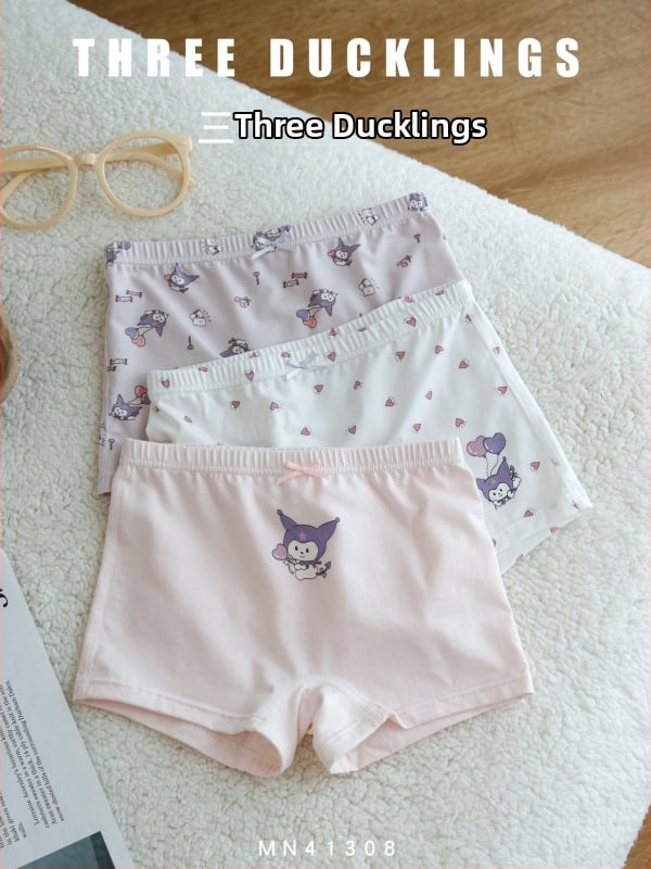 Mergaitei skirti bokseriai Three Little Ducks – Lenzing Modal, 46% Modal, antibakteriniai ir kvėpuojantys, amžius 3–8 metai