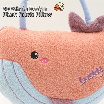 Leisure House карикатурна кит възглавница-одеяло, покрив от къса плюш, пълнеж PP памук, двойно използване като автомобилно одеяло