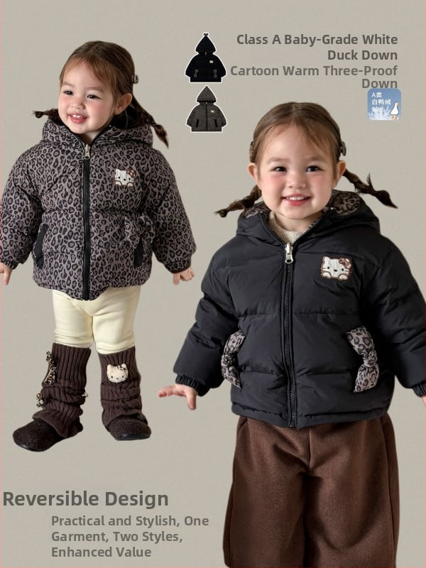 Gyerekeknek szóló tollkabát, koreai stílus, 86–90% pehelytartalom, téli modell 2025, középhosszú, nylon külső és bélés