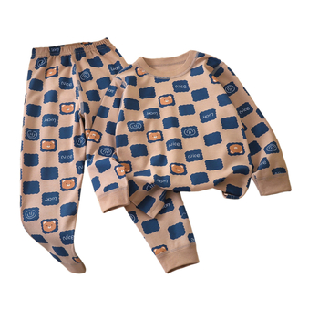 Σετ πιτζάμες για παιδιά από 100% βαμβάκι, unisex, με σχέδιο καρτούν, για παιδιά 3–8 ετών