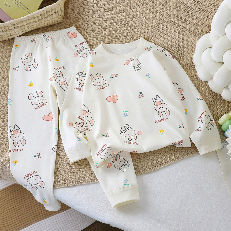 Σετ πιτζάμες για παιδιά από 100% βαμβάκι, unisex, με σχέδιο καρτούν, για παιδιά 3–8 ετών