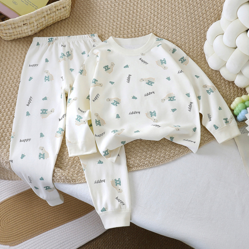 Σετ πιτζάμες για παιδιά από 100% βαμβάκι, unisex, με σχέδιο καρτούν, για παιδιά 3–8 ετών