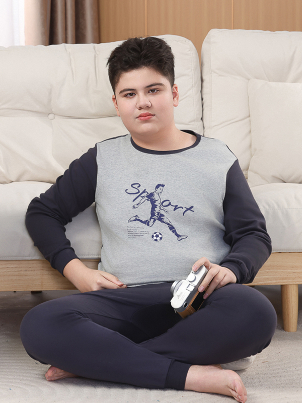 Dječji pamučni termo komplet za jesen-zimu, 100% pamuk, okrugli vrat, unisex
