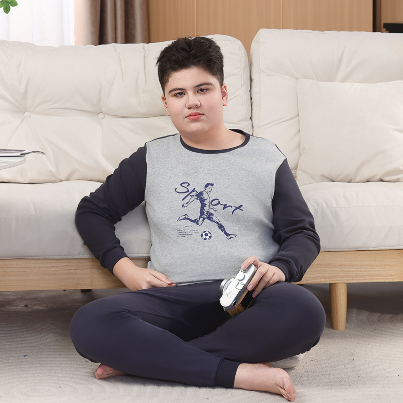 Dječji pamučni termo komplet za jesen-zimu, 100% pamuk, okrugli vrat, unisex