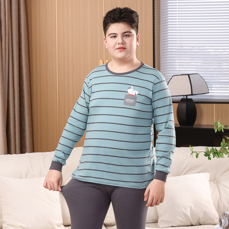 Dječji pamučni termo komplet za jesen-zimu, 100% pamuk, okrugli vrat, unisex