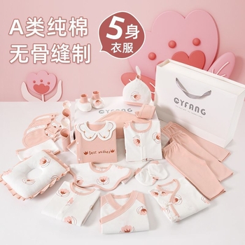 Подаръчен комплект за новородено бебе от 100% памук, аксесоари, карикатурен стил, унисекс, есен 2024