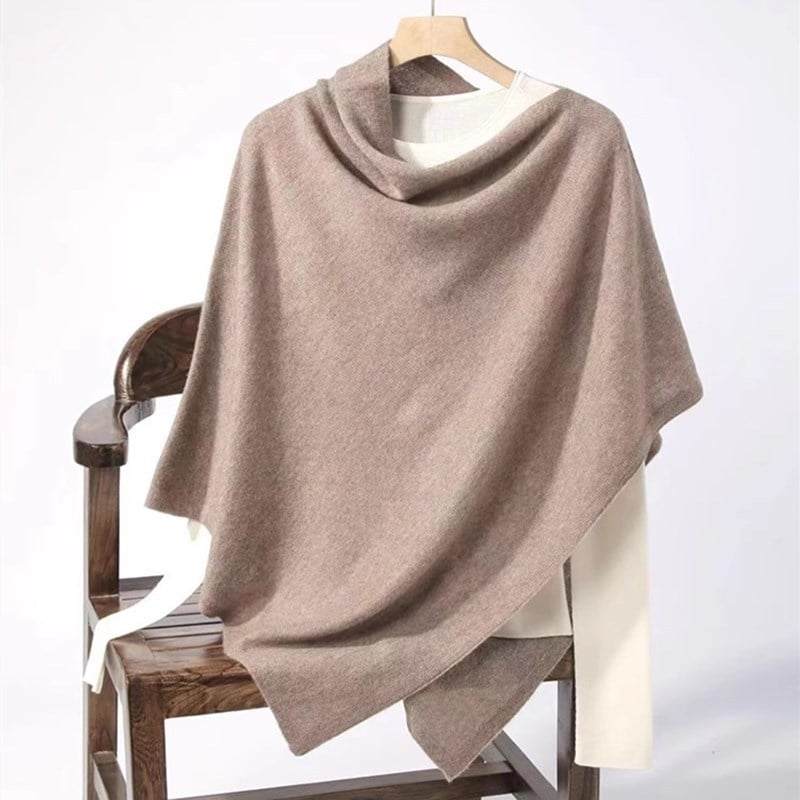 Șal-pelerină tricotată din lână Merino 100%, unisex, pentru toate anotimpurile
