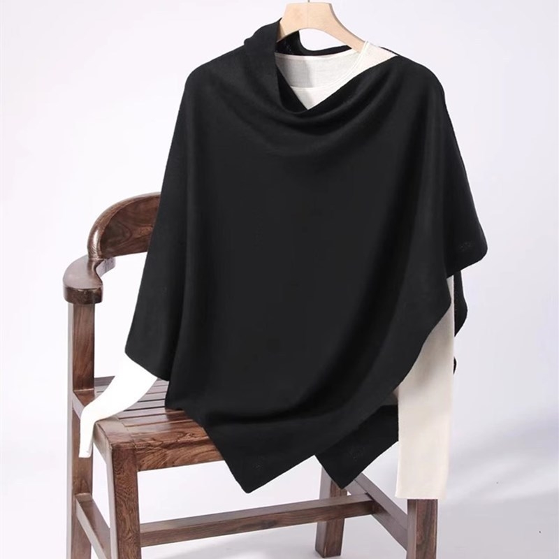 Șal-pelerină tricotată din lână Merino 100%, unisex, pentru toate anotimpurile