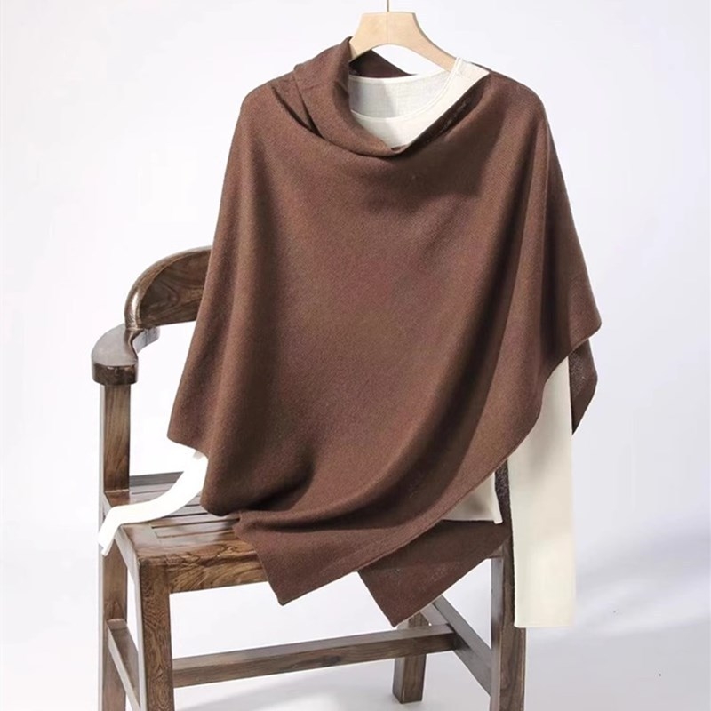 Șal-pelerină tricotată din lână Merino 100%, unisex, pentru toate anotimpurile