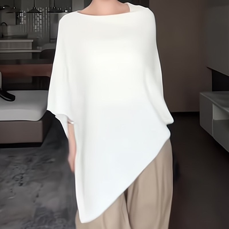 Șal-pelerină tricotată din lână Merino 100%, unisex, pentru toate anotimpurile