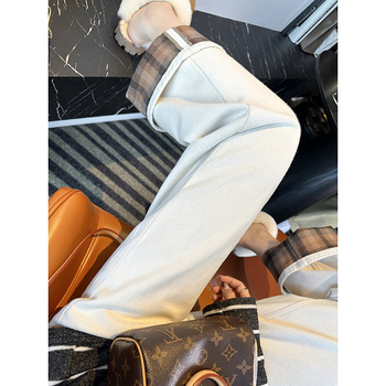 Džíny z denimu s vysokým pásom a širokým strihom, zmesou spandexu, plná dĺžka, zimná kolekcia 2024