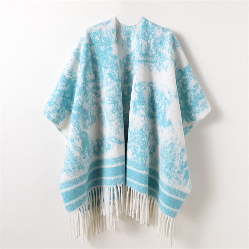 Dviejų pusių šalis kinų stiliuje su tintų tapyba, kašmyro imitacija, poliesteris, warp audimas, tie-dye