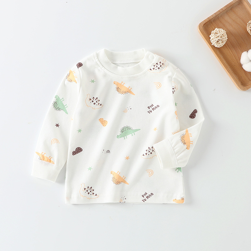Tricou interior din bumbac pentru bebeluși, mânecă lungă, guler rotund, 100% bumbac, finisaj moale, unisex, Puzzle Cat