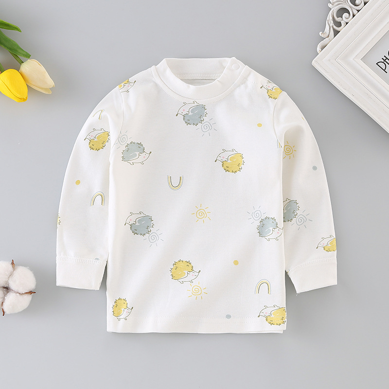 Tricou interior din bumbac pentru bebeluși, mânecă lungă, guler rotund, 100% bumbac, finisaj moale, unisex, Puzzle Cat