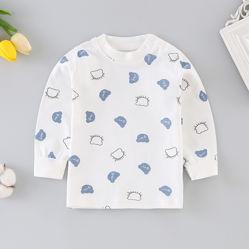 Tricou interior din bumbac pentru bebeluși, mânecă lungă, guler rotund, 100% bumbac, finisaj moale, unisex, Puzzle Cat