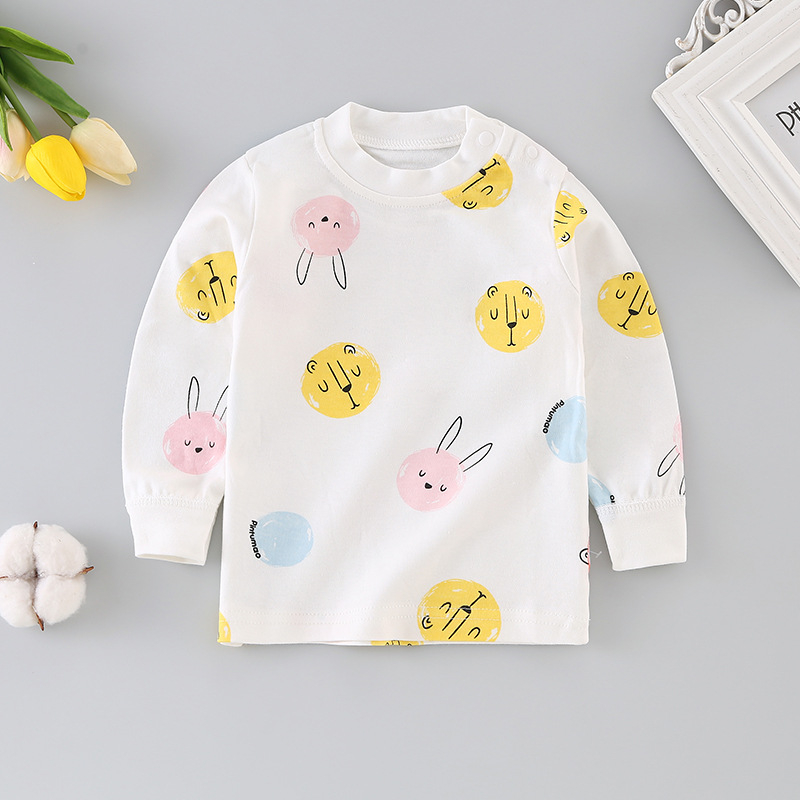 Tricou interior din bumbac pentru bebeluși, mânecă lungă, guler rotund, 100% bumbac, finisaj moale, unisex, Puzzle Cat