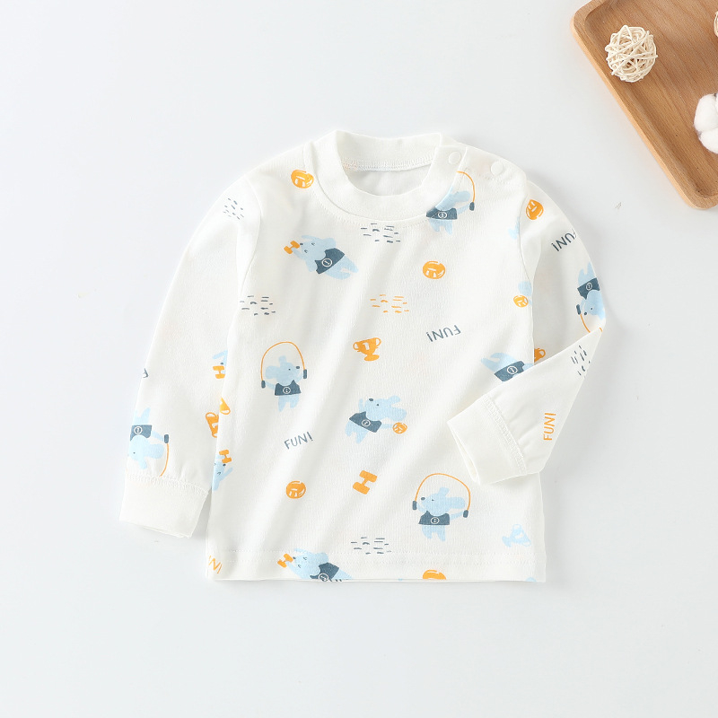Tricou interior din bumbac pentru bebeluși, mânecă lungă, guler rotund, 100% bumbac, finisaj moale, unisex, Puzzle Cat