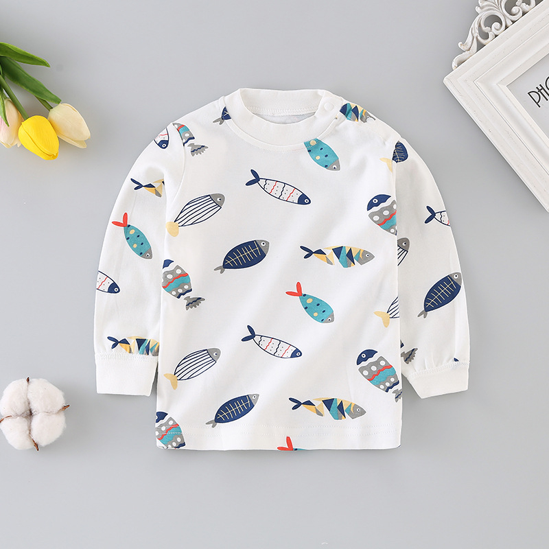 Tricou interior din bumbac pentru bebeluși, mânecă lungă, guler rotund, 100% bumbac, finisaj moale, unisex, Puzzle Cat