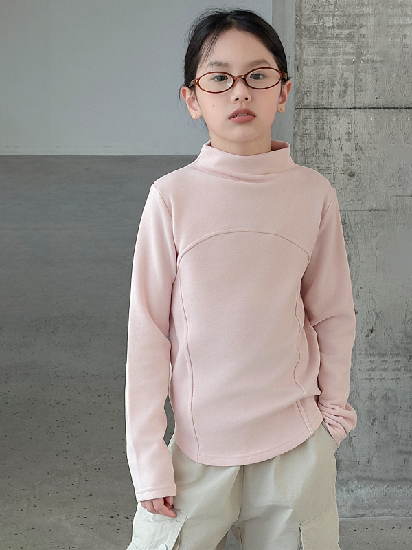 Tricou pentru copii cu mânecă lungă, guler rotund, Monet velur ușor cald, fibre de celuloză regenerată 63,3%, tratament moale, menține căldura, pentru primăvară, toamnă și iarnă