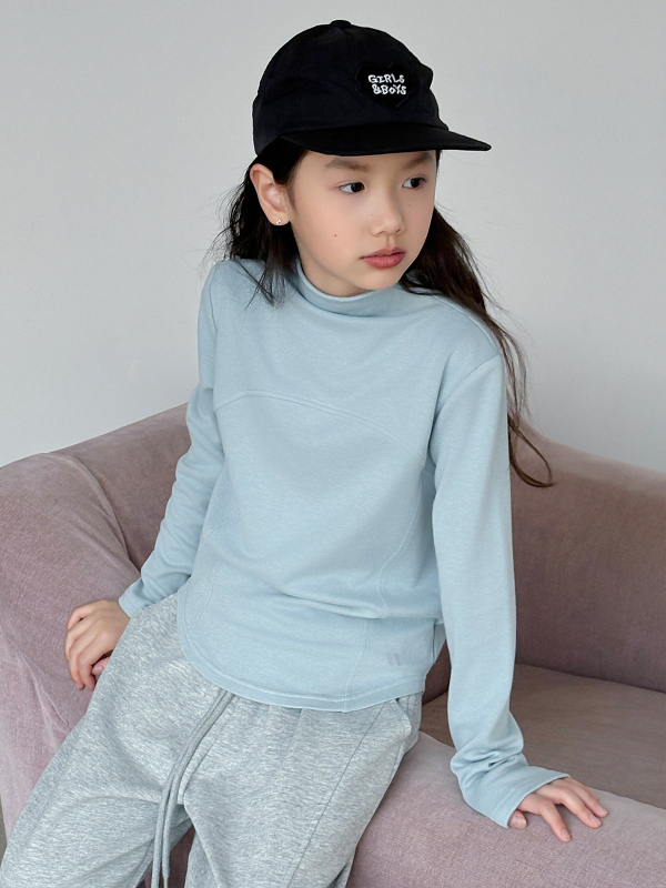 Tricou pentru copii cu mânecă lungă, guler rotund, Monet velur ușor cald, fibre de celuloză regenerată 63,3%, tratament moale, menține căldura, pentru primăvară, toamnă și iarnă