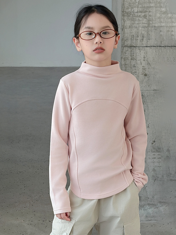 Tricou pentru copii cu mânecă lungă, guler rotund, Monet velur ușor cald, fibre de celuloză regenerată 63,3%, tratament moale, menține căldura, pentru primăvară, toamnă și iarnă