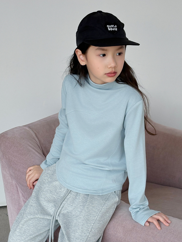 Tricou pentru copii cu mânecă lungă, guler rotund, Monet velur ușor cald, fibre de celuloză regenerată 63,3%, tratament moale, menține căldura, pentru primăvară, toamnă și iarnă