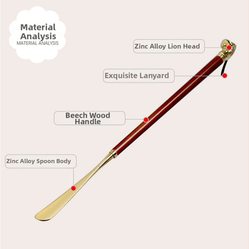 Ilga batų spirta su metalinio lydinio galva liūtas ir arklio galva, Zodiako motyvai, medinis rankenėlė, model XD-2305