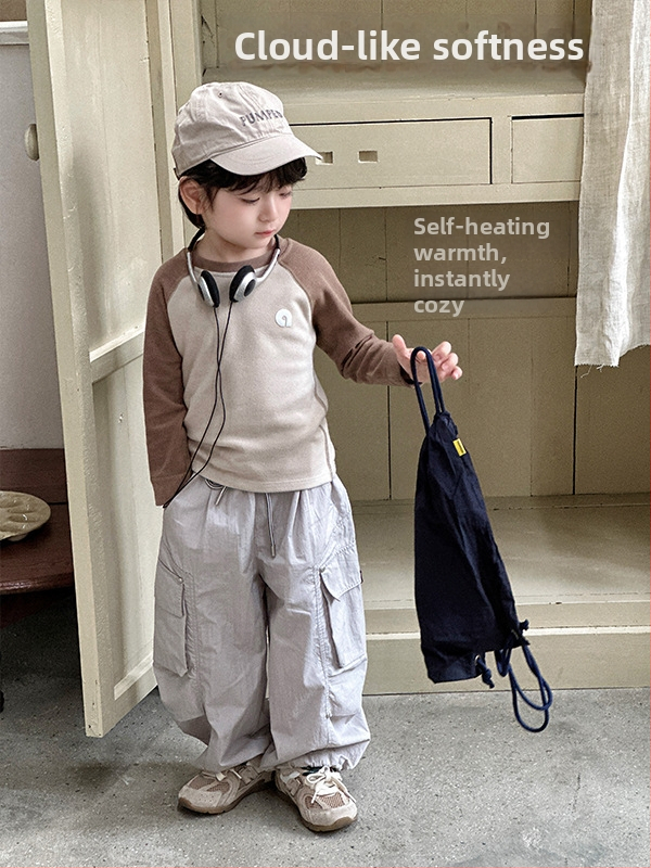 Detské tričko z Lyocellu, brúsovaný mäkký povrch, unisex, okrúhly výstrih, 3–8 rokov