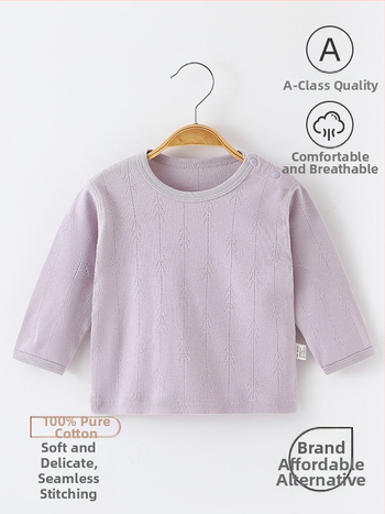 Бебешки топ с дълги ръкави, 100% памук, унисекс, кръгла яка, новородени 0–1 година