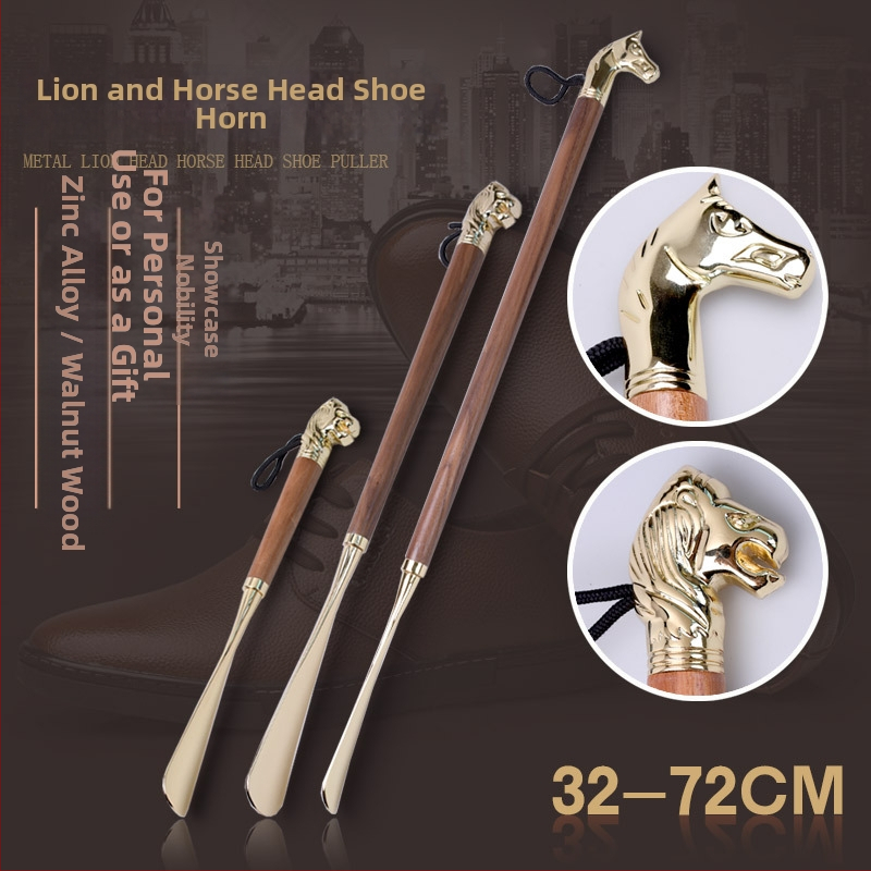 Riešutmedžio medienos batų pakėlėjas su auksu dengtu, modelis 2-201, stilius figūrinis, kasdienis, Auspicious Foot