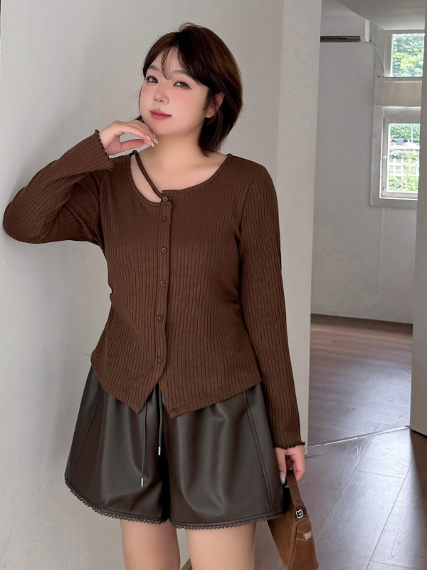 PU odinės plačios kelnės su aukštu juosmeniu, trijų ketvirčių ilgis, žiema 2025, audinys: PU + poliesteris