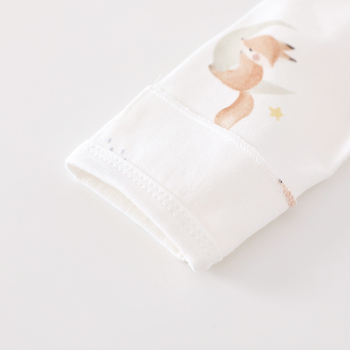 Новородено памучно облекло — унисекс, 0–12 месеца (до 80 см), 100% памук, кръгла яка (без качулка)