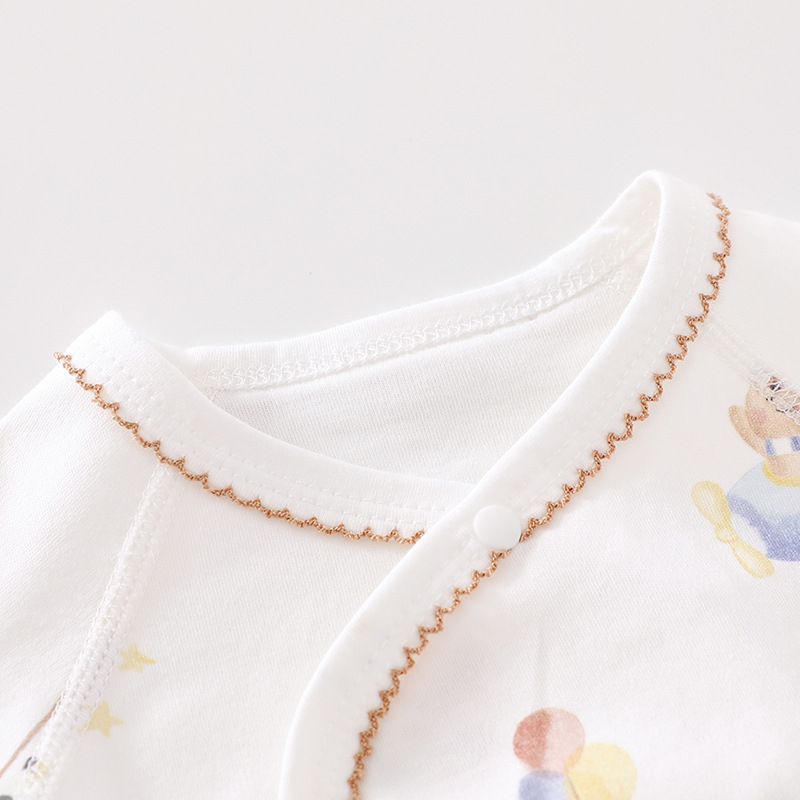 Новородено памучно облекло — унисекс, 0–12 месеца (до 80 см), 100% памук, кръгла яка (без качулка)