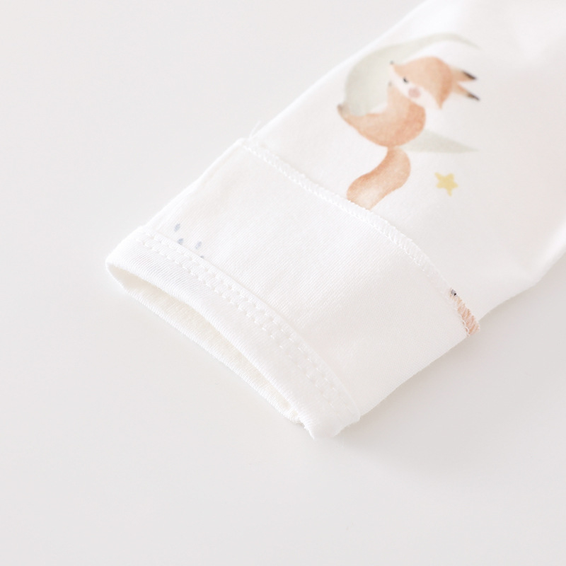 Новородено памучно облекло — унисекс, 0–12 месеца (до 80 см), 100% памук, кръгла яка (без качулка)